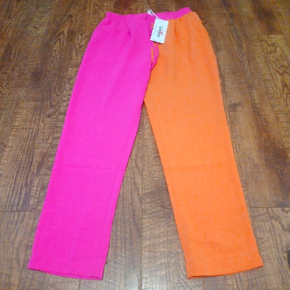 GeeGee Joggers with Drawstring and Pockets Orange and Pink Women's Sz Small NWT